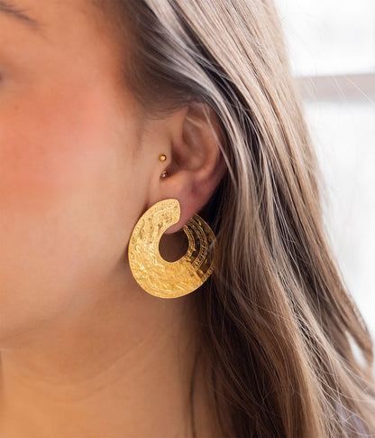 Boucles d'oreilles Poehere (Acier doré)