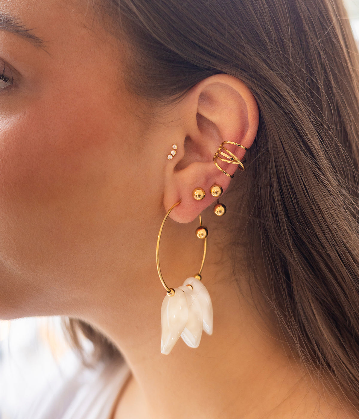 Boucles d'oreilles Ruta (Acier doré)