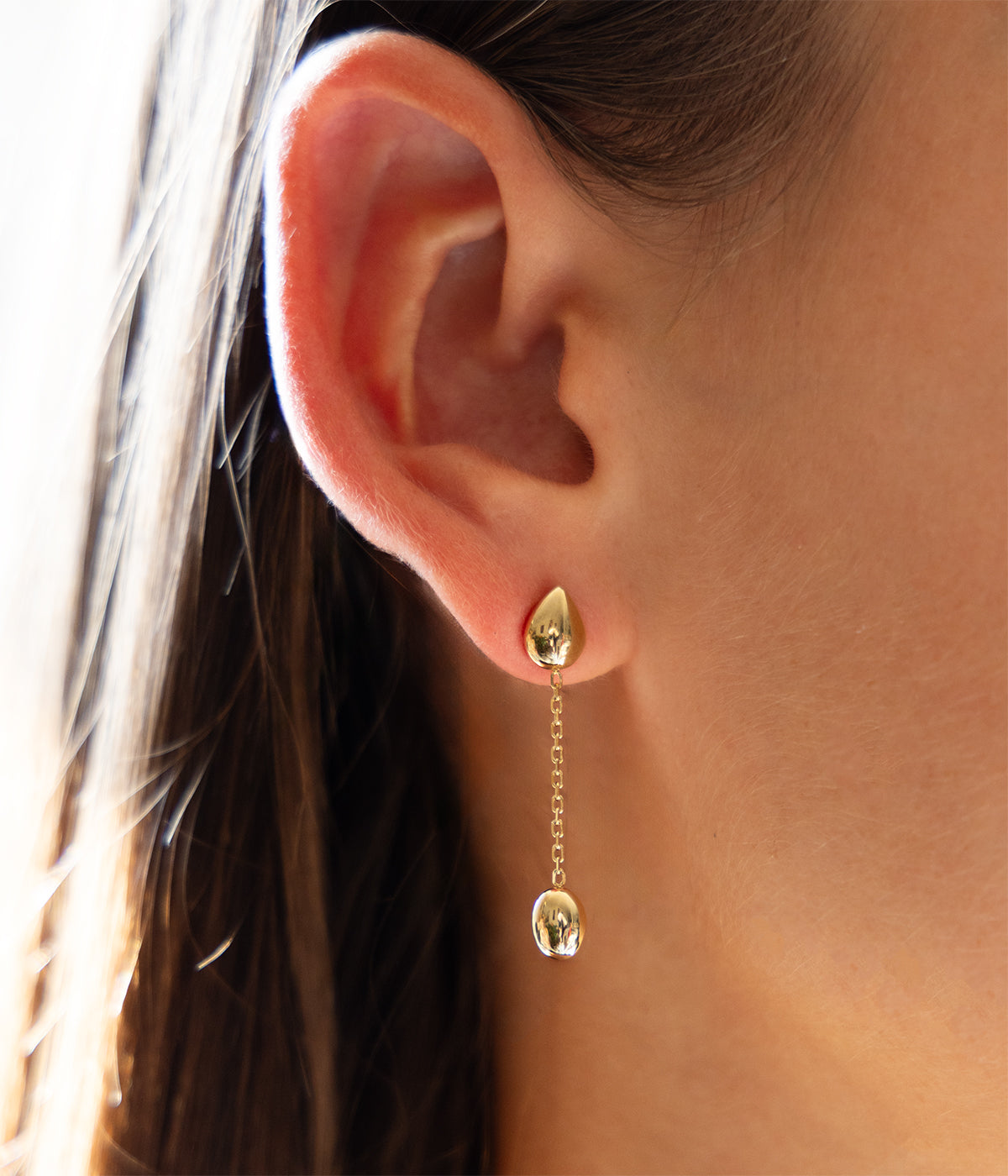 Boucles d'oreilles Dilys (Acier doré)