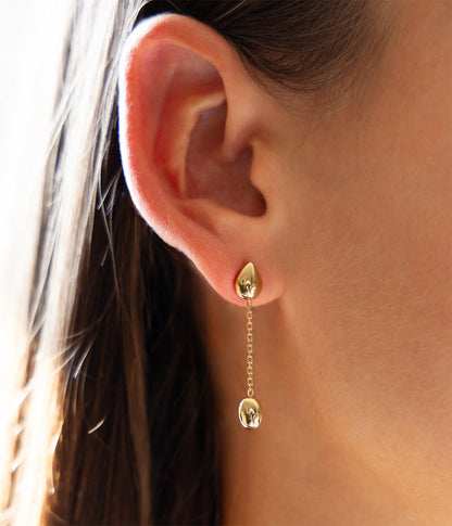 Boucles d'oreilles Dilys (Acier doré)