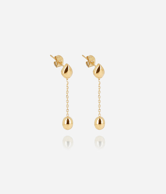 Boucles d'oreilles Dilys (Acier doré)