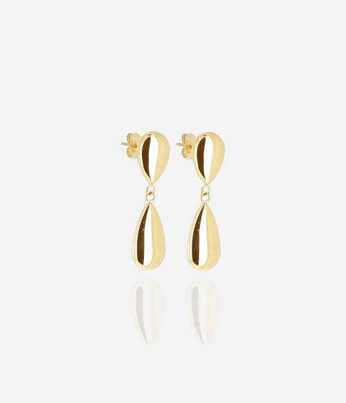 Boucles d'oreilles Gota (Acier doré)