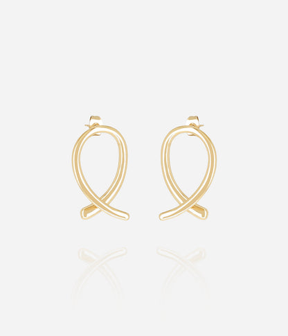 Boucles d'oreilles Coquette (Acier doré)