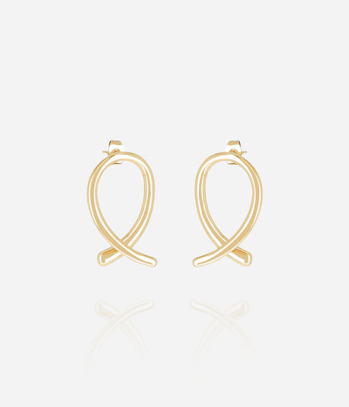 Boucles d'oreilles Coquette (Acier doré)