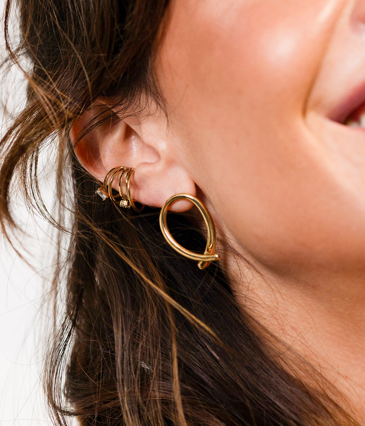 Boucles d'oreilles Coquette (Acier doré)