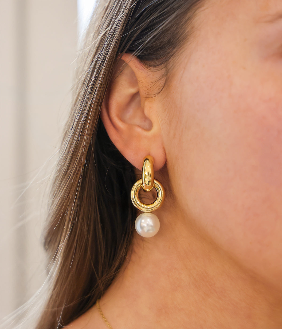Boucles d'oreilles Laia (Acier doré)