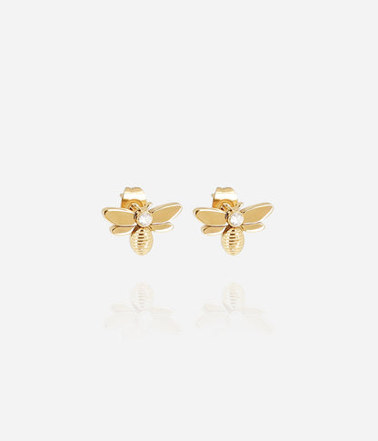 Boucles d'oreilles Abeja (Acier doré)