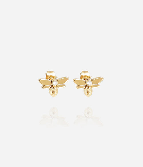 Boucles d'oreilles Abeja (Acier doré)