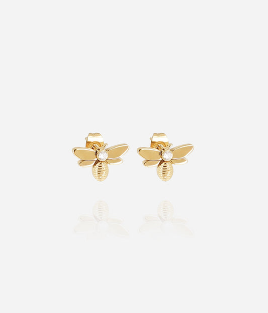 Boucles d'oreilles Abeja (Acier doré)