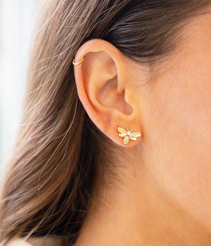 Boucles d'oreilles Abeja (Acier doré)
