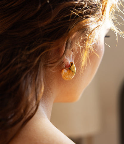 Boucles d'oreilles Merylie (Acier doré)