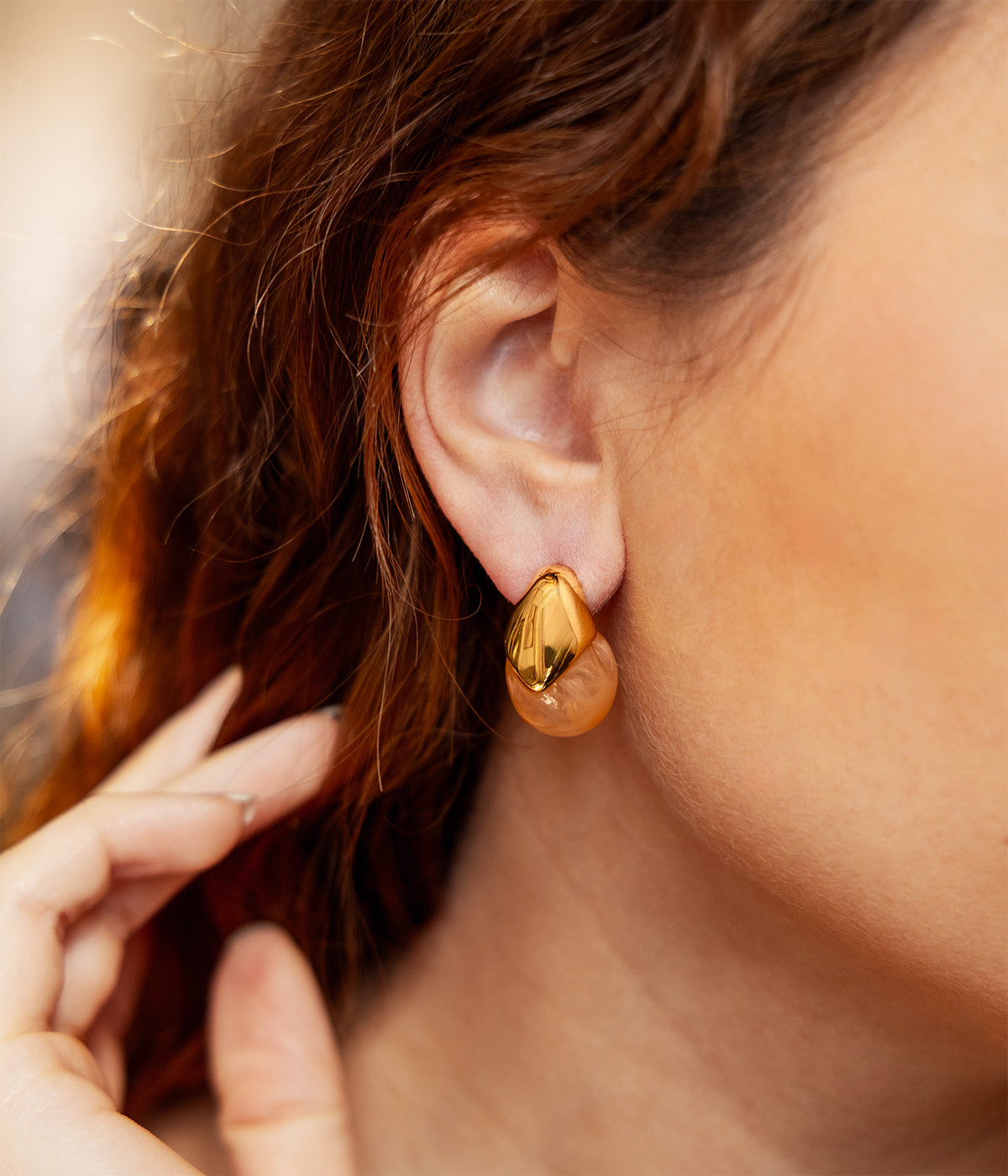 Boucles d'oreilles Merylie (Acier doré)
