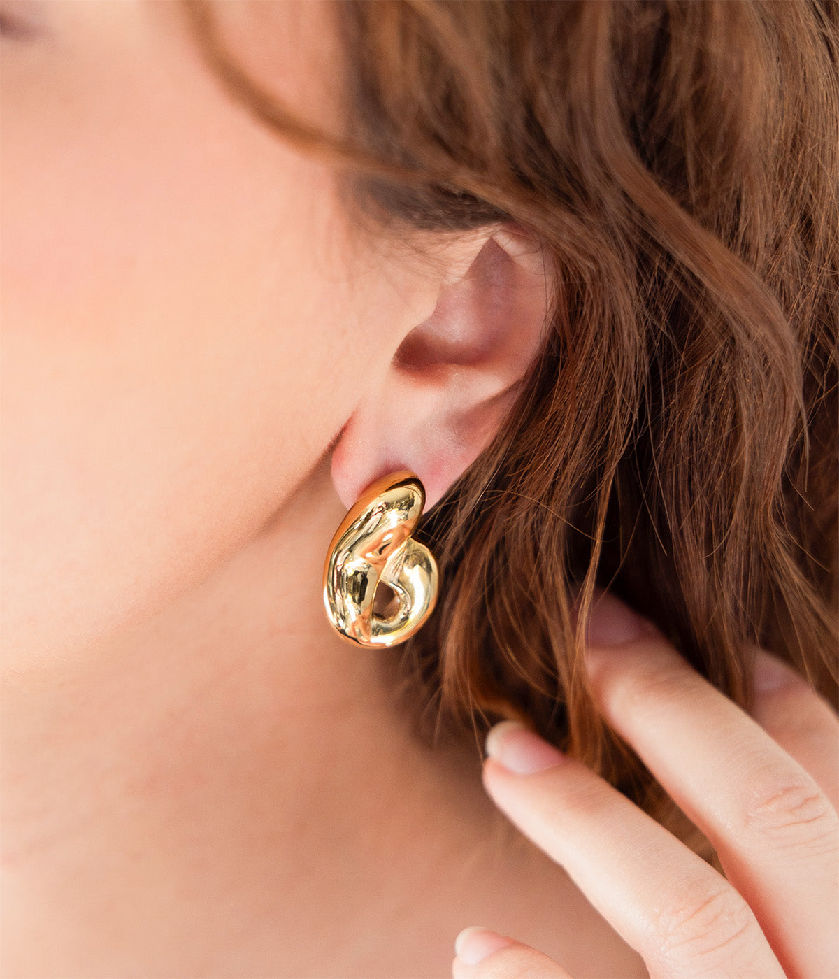 Boucles d'oreilles Palmita (Acier doré)