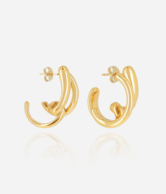 Boucles d'oreilles Giota (Acier doré)