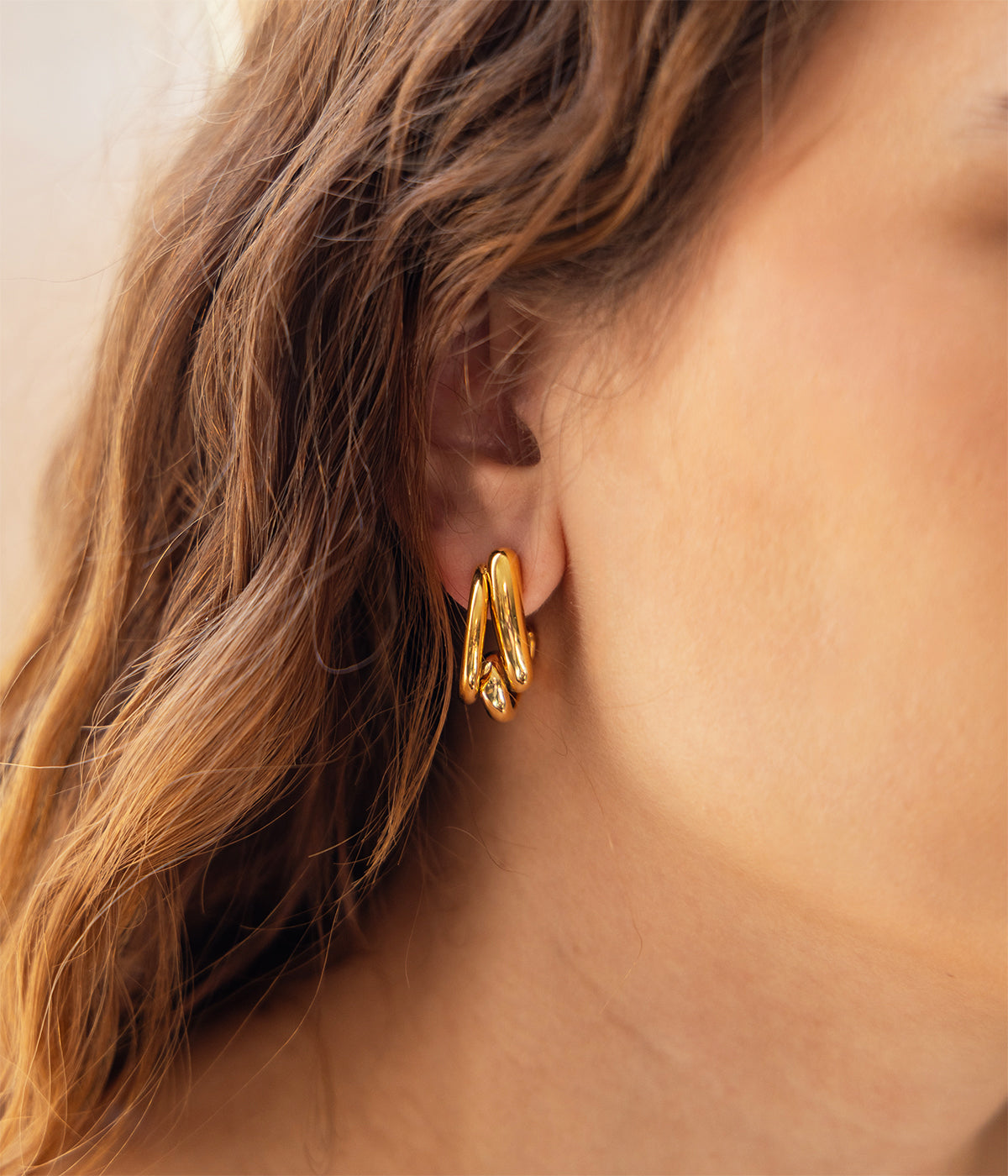 Boucles d'oreilles Giota (Acier doré)
