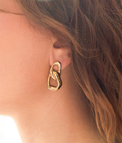 Boucles d'oreilles Emon (Acier doré)