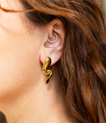 Boucles d'oreilles Esope (Acier doré)
