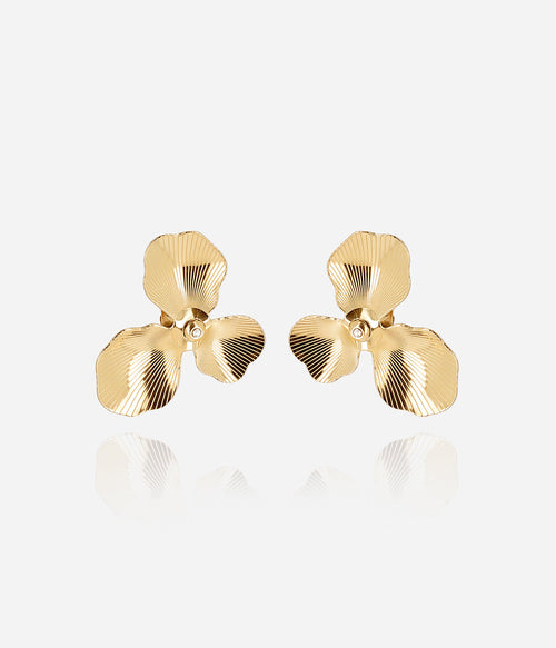 Boucles d'oreilles Kayna (Acier doré)