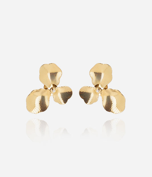 Boucles d'oreilles Kayna (Acier doré)