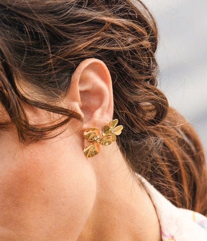 Boucles d'oreilles Kayna (Acier doré)
