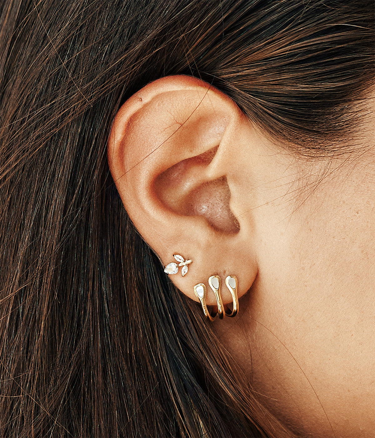 Boucles d'oreilles Cadix (Acier doré)