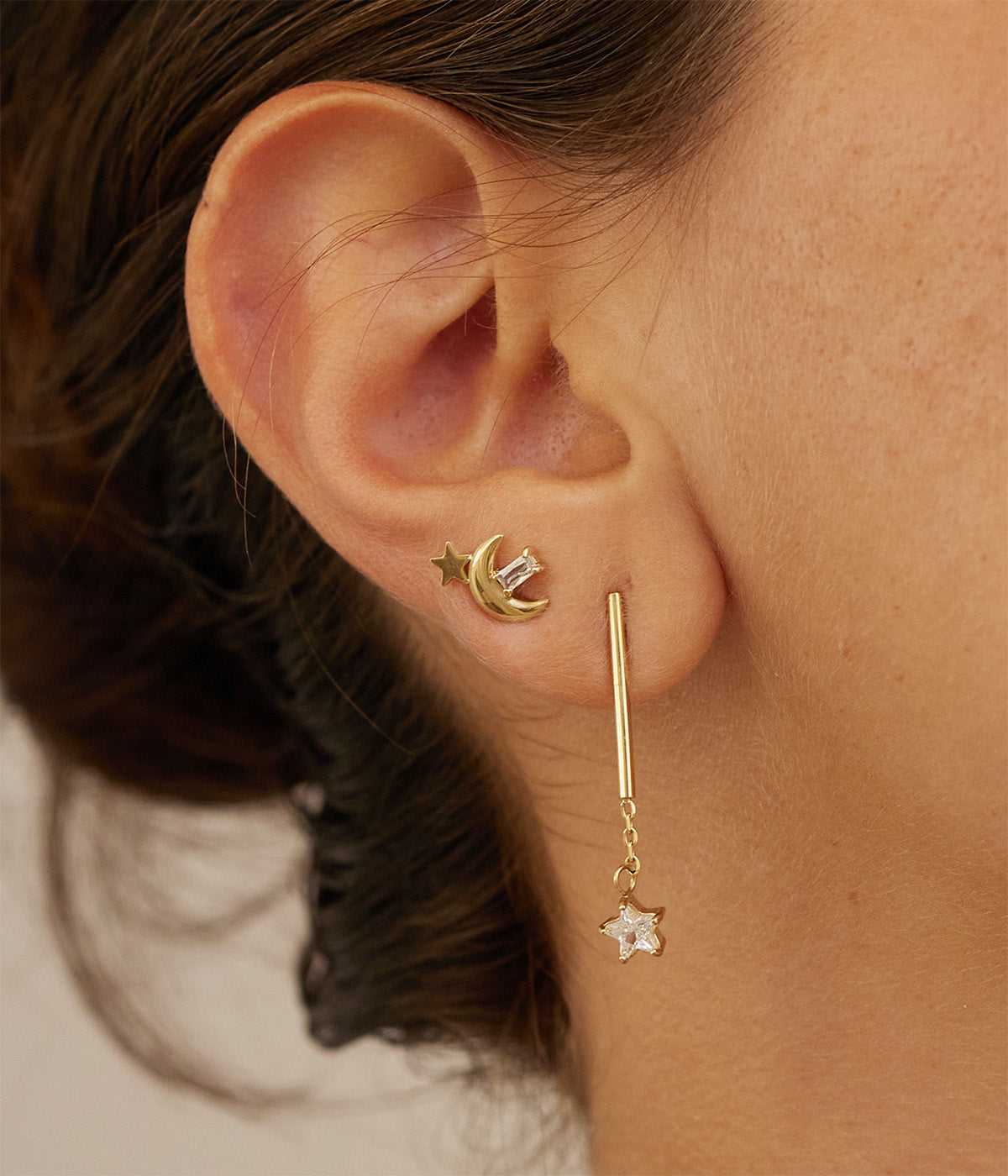 Boucles d'oreilles Alee (Acier doré)