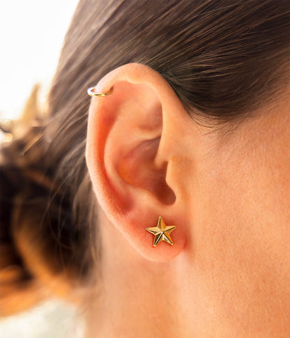 Boucles d'oreilles Delta (Acier doré)