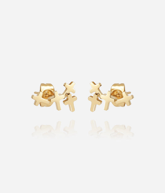 Boucles d'oreilles Beata (Acier doré)