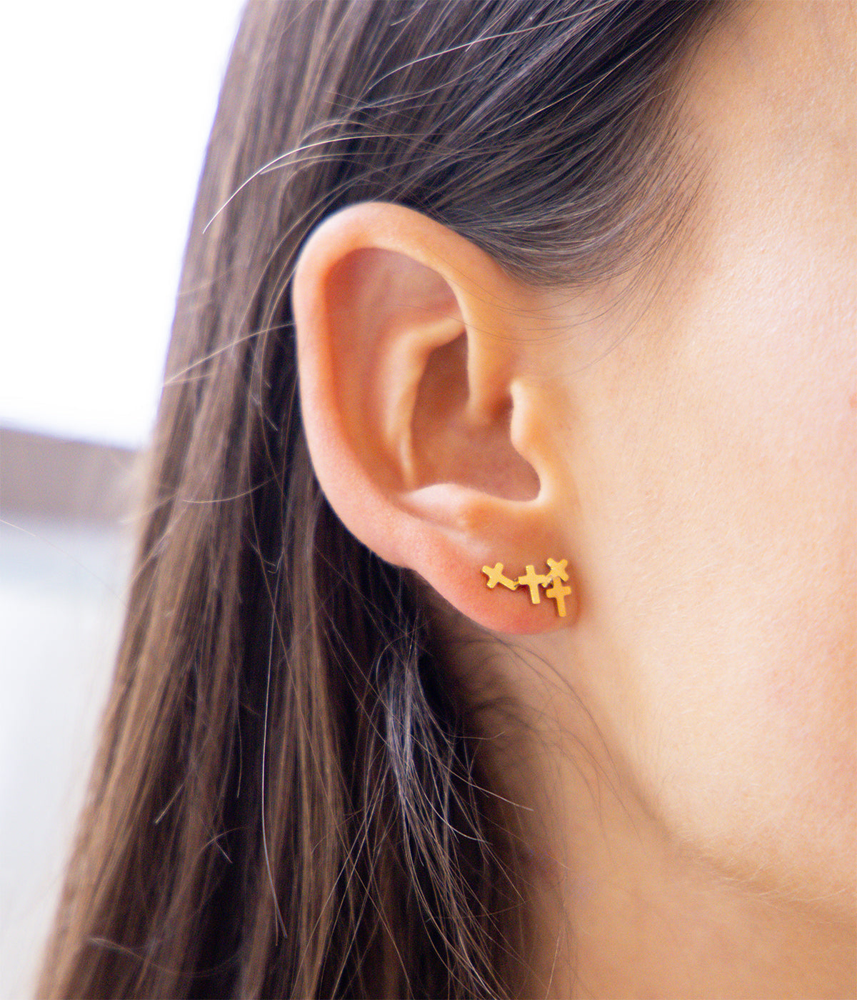 Boucles d'oreilles Beata (Acier doré)