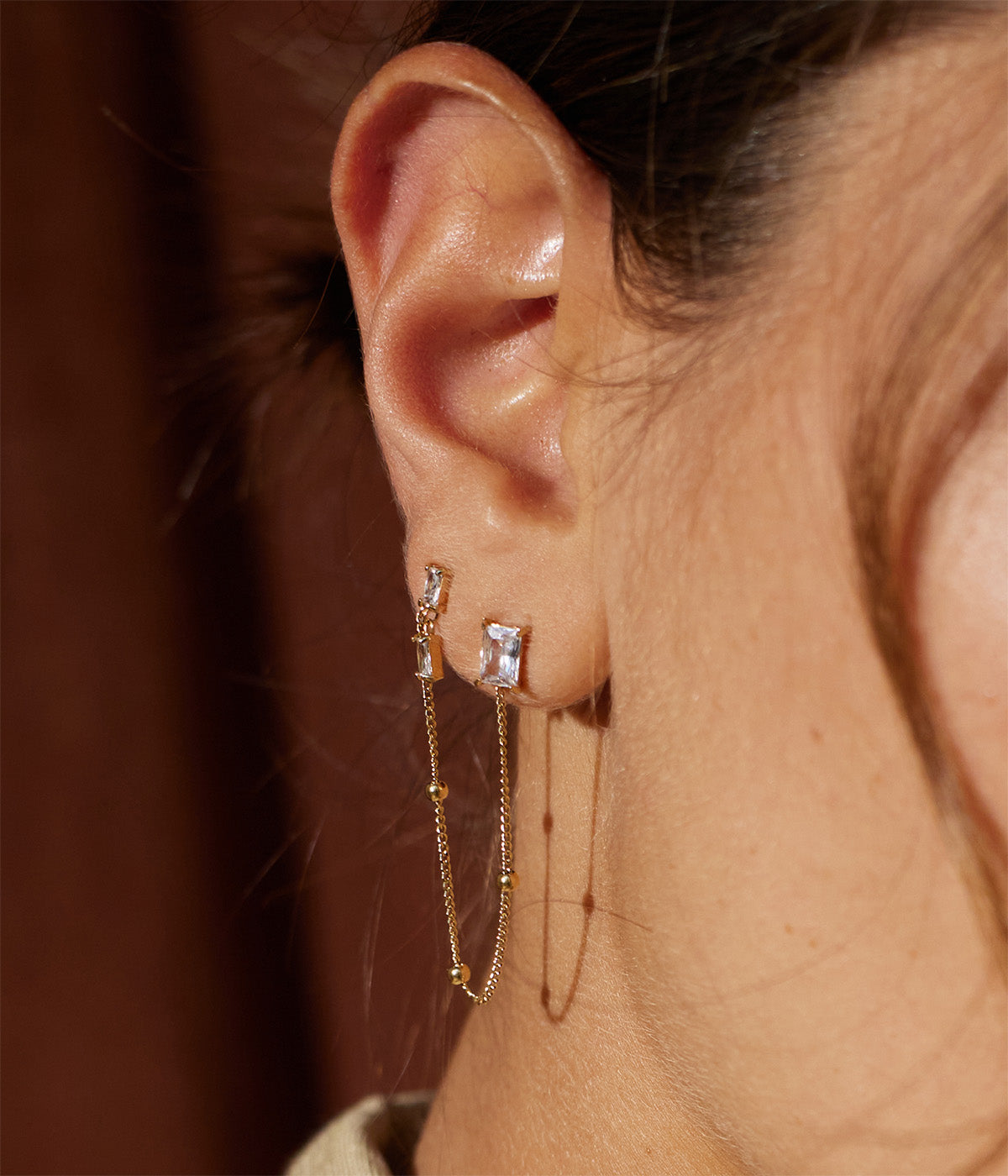 Boucles d'oreilles Cadezia (Acier doré)