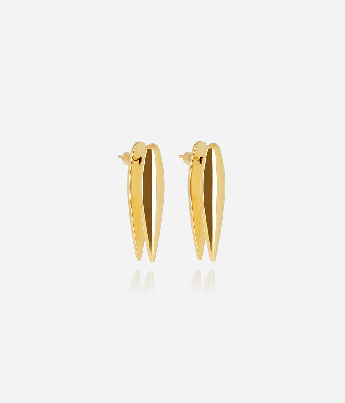 Boucles d'oreilles Pluma (Acier doré)