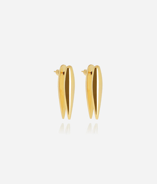 Boucles d'oreilles Pluma (Acier doré)