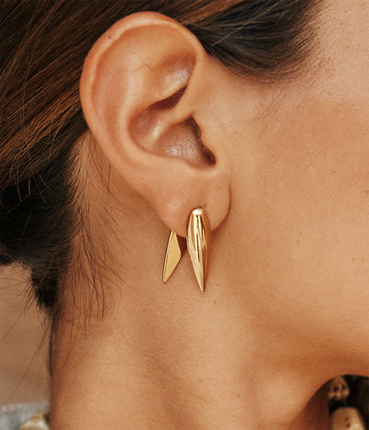 Boucles d'oreilles Pluma (Acier doré)