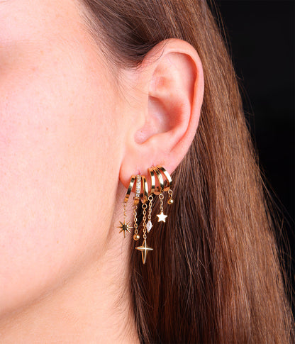 Boucles d'oreilles Abril (Acier doré)