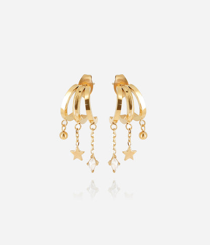Boucles d'oreilles Abril (Acier doré)