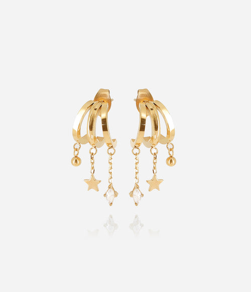 Boucles d'oreilles Abril (Acier doré)