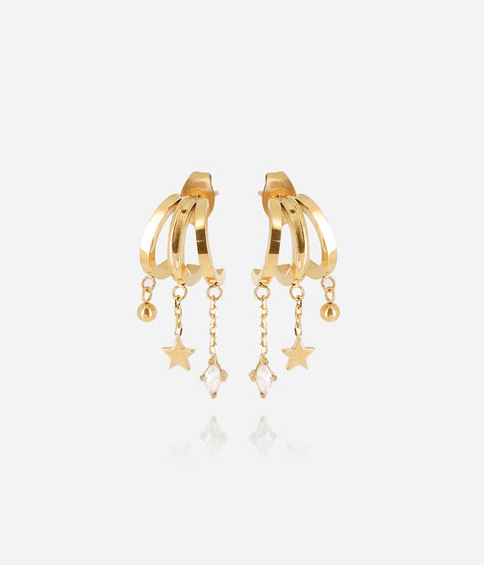 Boucles d'oreilles Abril (Acier doré)