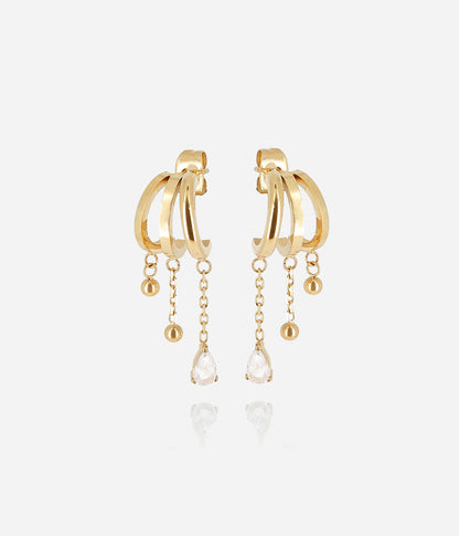 Boucles d'oreilles Pilar (Acier doré)