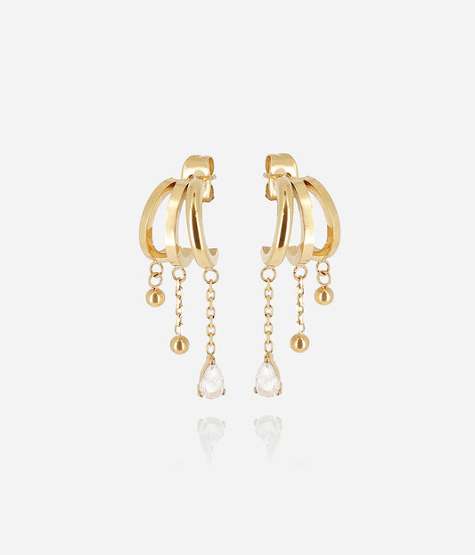 Boucles d'oreilles Pilar (Acier doré)