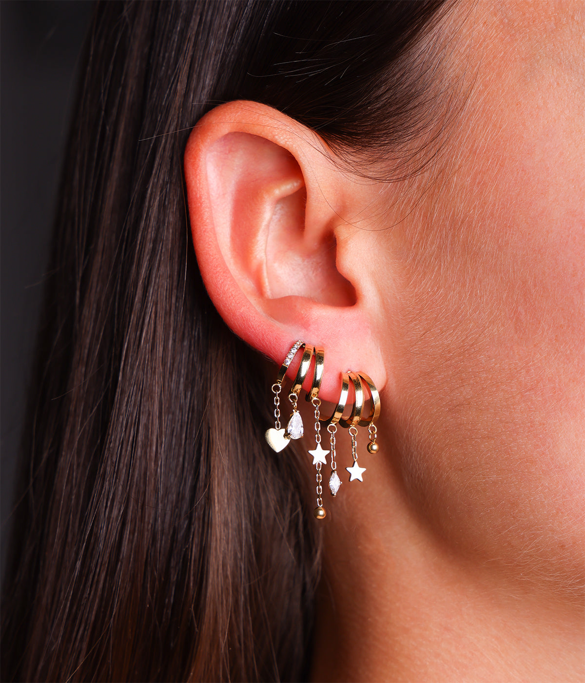 Boucles d'oreilles Beatriz (Acier doré)