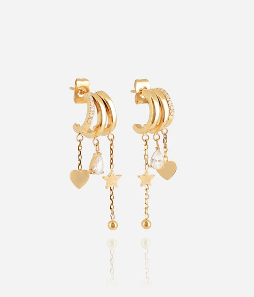 Boucles d'oreilles Beatriz (Acier doré)