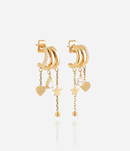 Boucles d'oreilles Beatriz (Acier doré)