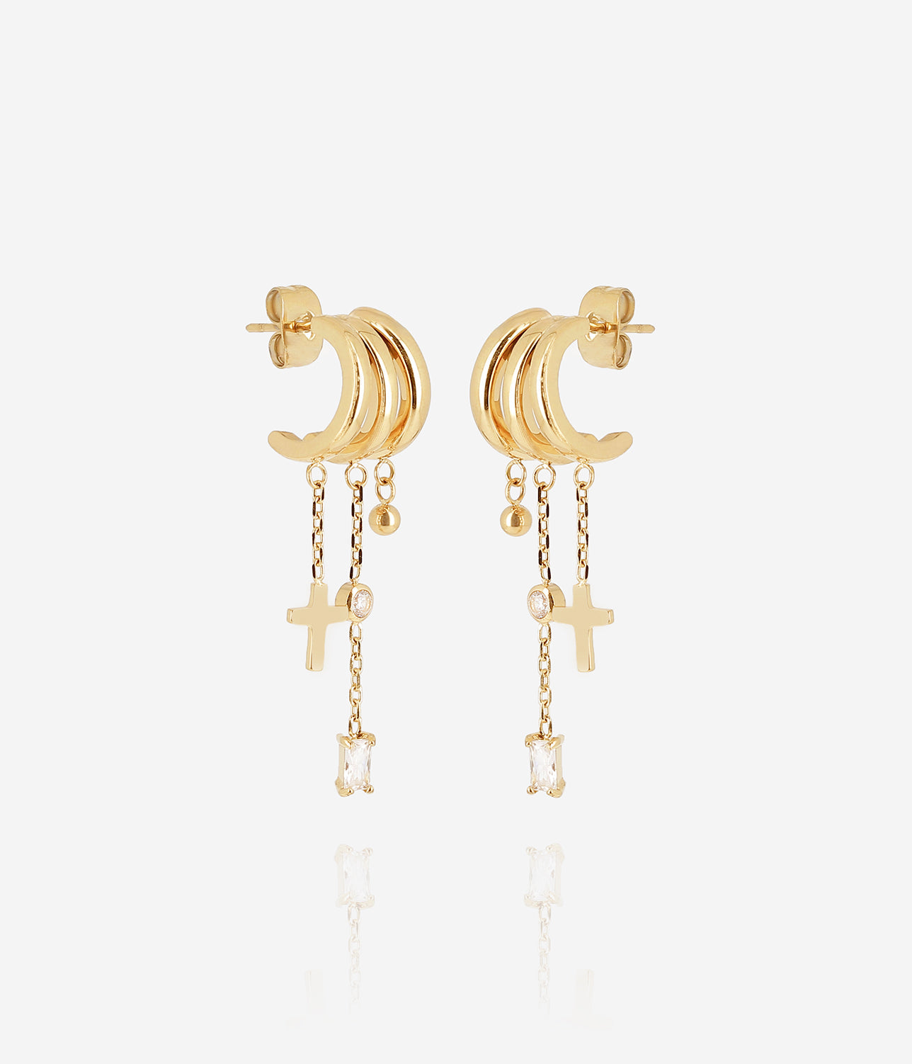 Boucles d'oreilles Susana (Acier doré)