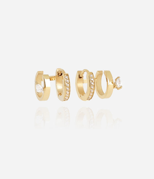 Boucles d'oreilles Nuria (Acier doré)