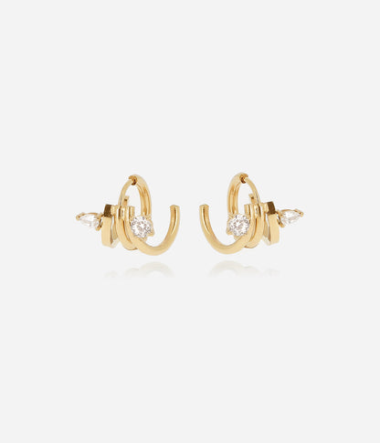 Boucles d'oreilles Veronica (Acier doré)