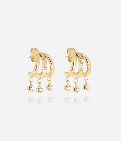 Boucles d'oreilles Silvia (Acier doré)