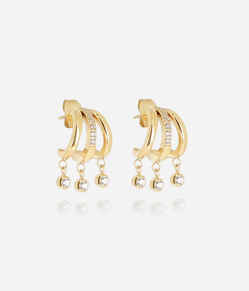 Boucles d'oreilles Silvia (Acier doré)