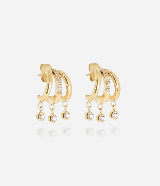 Boucles d'oreilles Silvia (Acier doré)