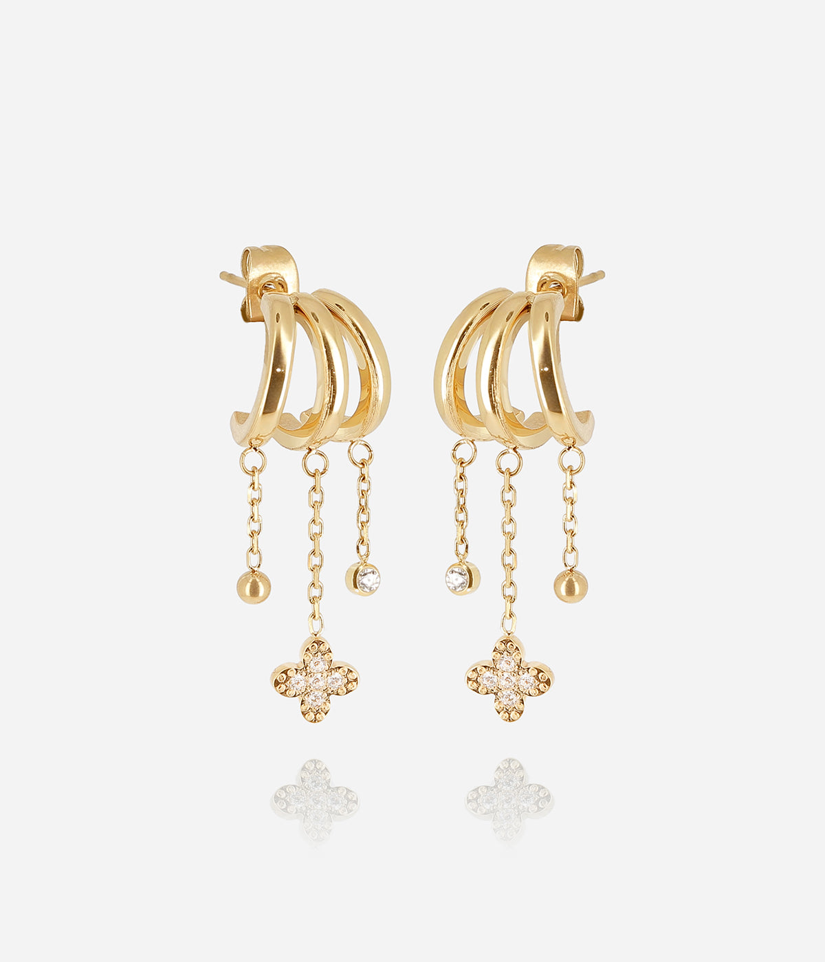Boucles d'oreilles Cristina (Acier doré)