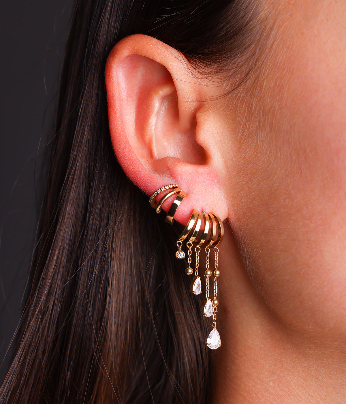 Boucles d'oreilles Maria (Acier doré)